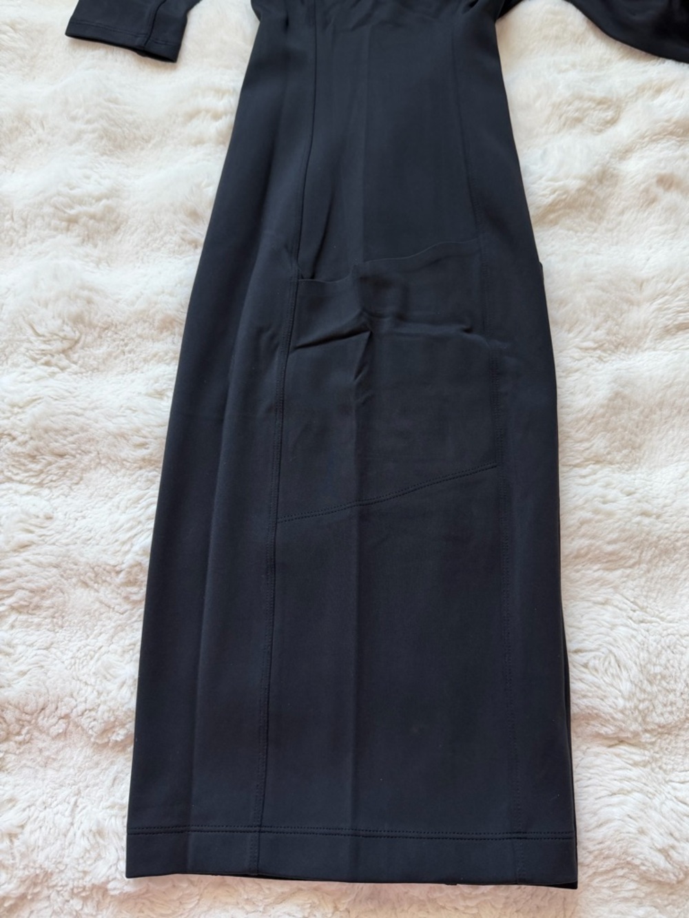 Athleta Delancey Black Half Zip Long Sleeve Mock Neck Dress with Pockets-SP - Picture 8 of 14